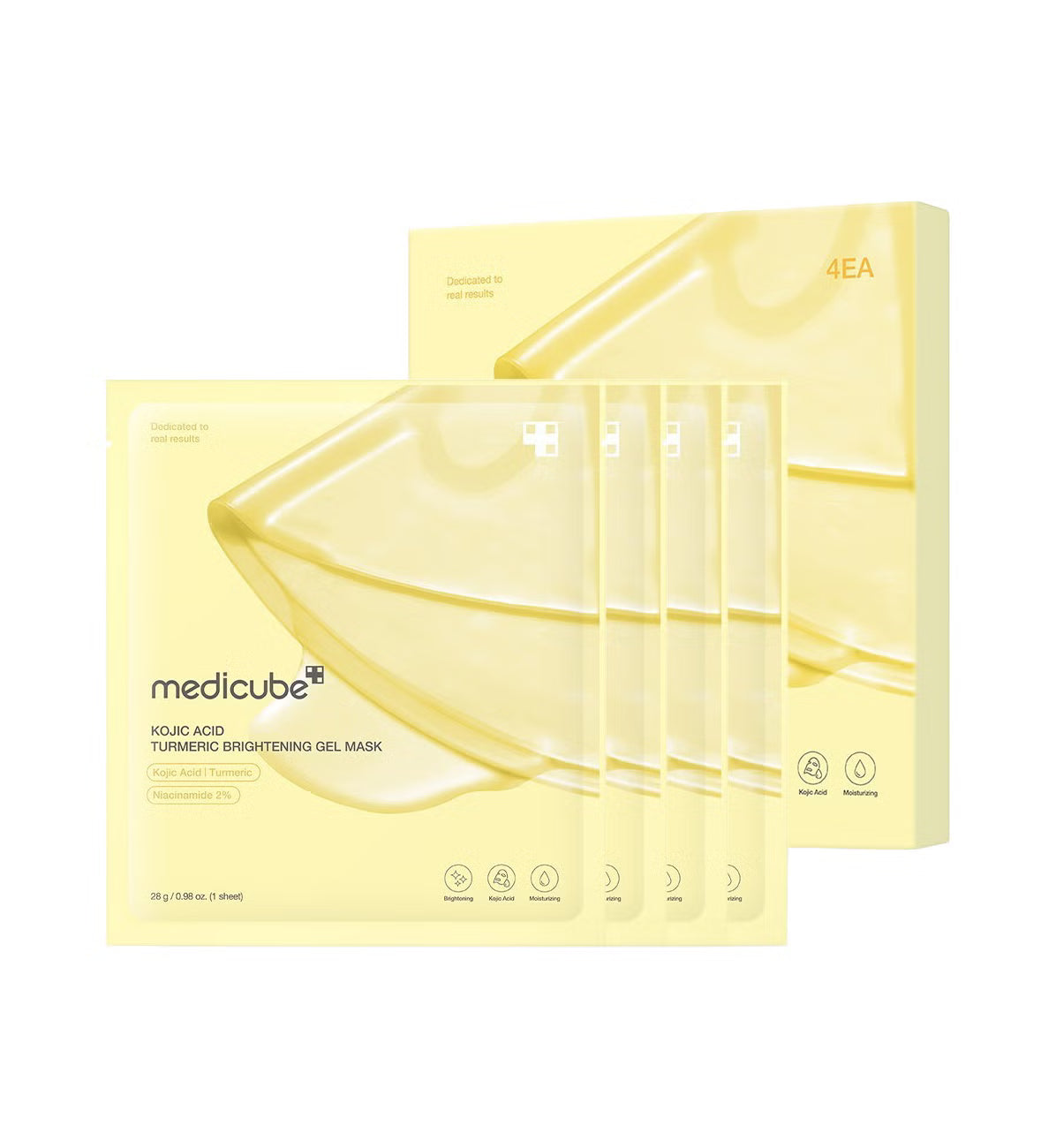 Medicube Kojic Acid Turmeric Brightening Gel Mask — Pack of 4